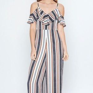 Flying tomato blue and white jumpsuit